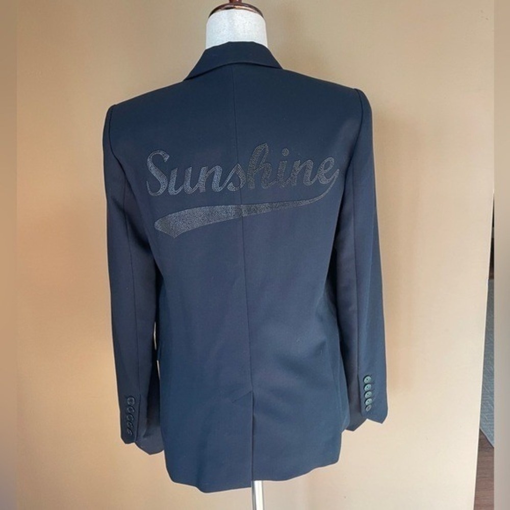 Zadig Voltaire Womens Deluxe‎ Jacket Blazer Size 40 "SUNSHINE" Rear Spellout